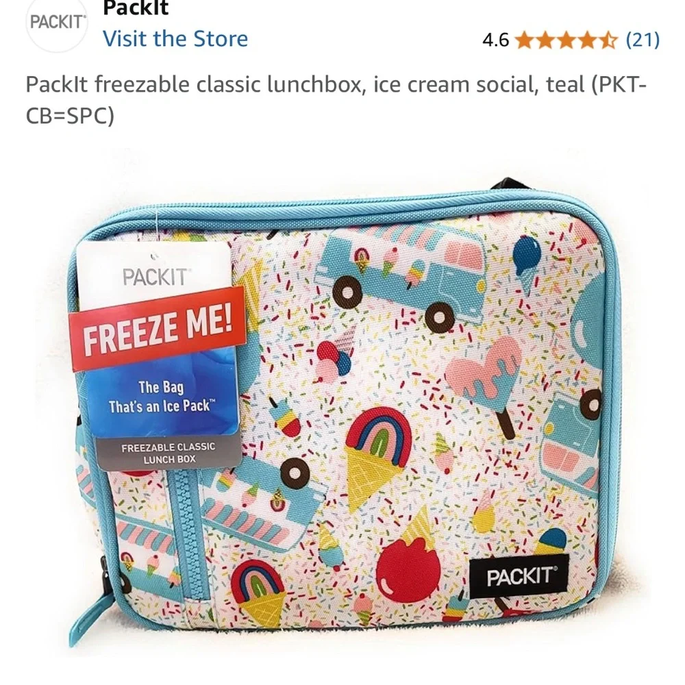 Bundle two Freezable Classic Lunchbox - Teal Ice Cream Social